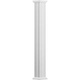 8 x 9 Endura-Aluminum Column Square Shaft (Load-Bearing 24 000 lbs) Non-Tapered Fluted Primed Ready For Paint w/ Capital & Base