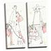 House of Hampton® 'Fashion Feet V & VI' 2 Piece Watercolor Painting Print Set Canvas/Paper in Green | 0.75 D in | Wayfair