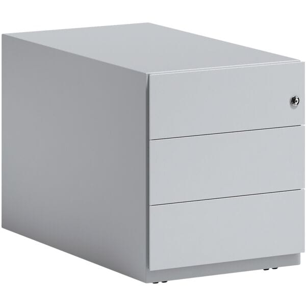 Bisley Stahl-Rollcontainer »Note« mit Universalschubladen, mit Griffleiste, extratief grau, 42x49.5x77.5 cm Image