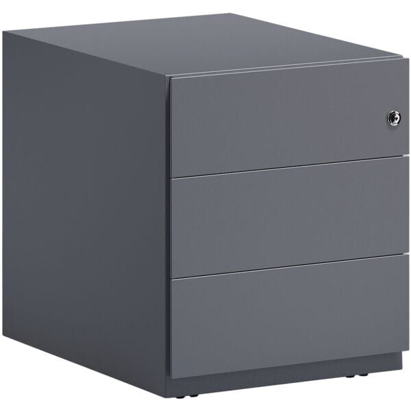 Bisley Stahl-Rollcontainer »Note« mit Universalschubladen, mit Griffleiste grau, 42x49.5x56.5 cm