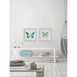 Harriet Bee 'Butterfly Traces III' 2- Piece Set Framed Art Paper, Solid Wood in Green/Yellow | 12 H x 24 W in | Wayfair