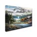 Millwood Pines 'Paradise Valley' Graphic Art Print on Wrapped Canvas Metal in Blue/Gray/Green | 24 H x 32 W x 2 D in | Wayfair