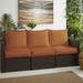 Langley Street® Alline Indoor/Outdoor Sunbrella Seat/Back Cushion in Orange/Brown | 5 H x 23 W in | Wayfair BAB9F986637940159A785F48AAD83456