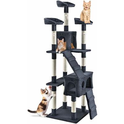 Kratzbaum Amy 170 cm hoch – Katzenbaum mit Höhle, Liegeflächen, Leitern & Sisal-Stämme – Stabiler Image