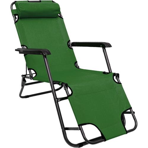 Liegestuhl Campingliege 100 kg Gartenliege Sonnenliege Liege Strandliege Stuhl – grün