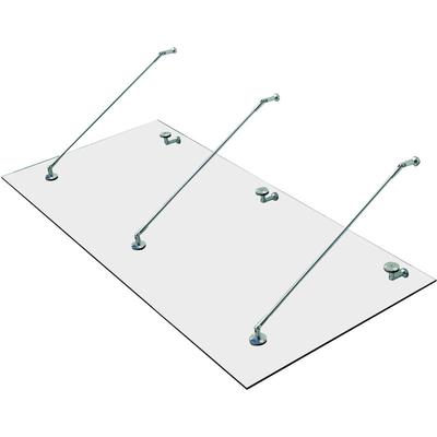 Homcom - Vordach Glasvordach Türvordach gehärtetes Glas(ESG) Edelstahl Klarglas 200x90cm Image