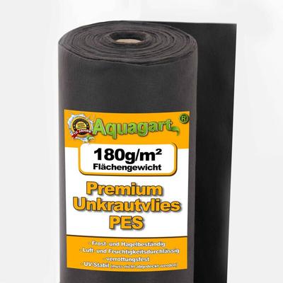 Aquagart - 200m² Unkrautvlies Gartenvlies Mulchvlies Vlies 180g 2m breit Premium Qualität Image