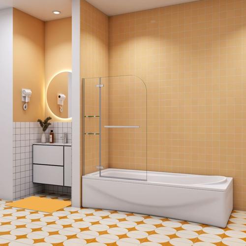 Aica Sanitaire – Badewannenaufsätze 2 tlg 120x140cm Faltwand Duschabtrennung