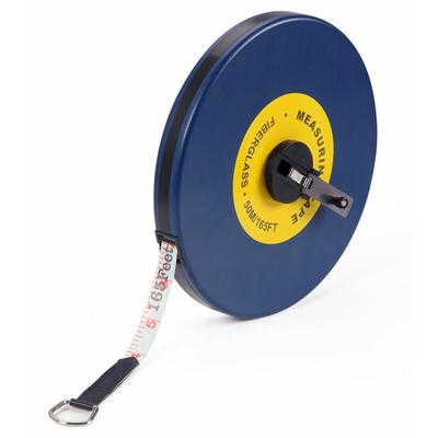 Deuba - Rollbandmaß 50m/100m Beidseitig markiert Fiberglas Öse Maßband Bandmaß Messband Rollmeter