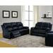 Red Barrel Studio® Hartranft 2 Piece Faux Leather Reclining Living Room Set Faux Leather in Black/Brown | 41 H x 81 W x 36 D in | Wayfair Living Room Sets