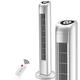 SANDM Climatiseur Mobile Ventilateur Tour, 3 Vitesses Refroidisseur d’air électrique Silencieux Chronométrage Ventilateur de Stand pour Le Bureau Chambre Ménage-Blanc