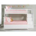 Blaisdell Staircase Solid Wood Bunk Bed w/ Roll Out Trundle Bed by Viv + Rae™ kids Wood in White | Twin Over Full | Wayfair HBEE3906 40991254