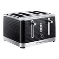 Russell Hobbs Inspire 4 Slice Toaster (Extra wide slots, High lift feature, 6 Browning levels, Frozen/Cancel/Reheat function with Blue LED illumination, 1800W, Black textured high gloss) 24381