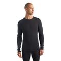 Icebreaker Men's Everyday Long Sleeve Crewe Top - Long Sleeve T-Shirt - 100% Merino Wool Base Layer - Black, L