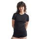 Icebreaker 100% Merino Wool Baselayer, Women's Short Sleeve T-Shirt, Everyday Crewe Gym Top, Running Top, Short Sleeve Top - Black, L