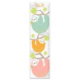 Harriet Bee Toney Just Hanging Around Sloth Personalized Growth Chart Canvas in Blue/Green/Orange | 39 H x 10 W in | Wayfair
