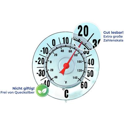 Maximex Außen-Thermometer, ø 18 cm, Transparent, Polystyrol transparent, Kunststoff - transparent