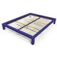 Lit 2 places en bois massif King solide 160x200 Bleu foncé