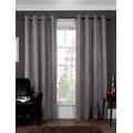 132" x 90" (335x228cm) Luxury Silver Grey Soft Faux Suede Thermal Blackout Ring Top Eyelet Pair Curtains Lined, Heavy Fabric By SW Living