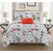 Ebern Designs Ludovic Reversible Quilt Set Microfiber, Faux Fur in Orange | Full Quilt + 2 Shams + Throw Pillow | Wayfair