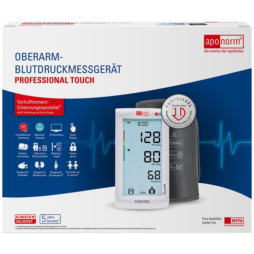 Aponorm Blutdruckmessgerät Prof.Touch Oberarm 1 St Gerät Image
