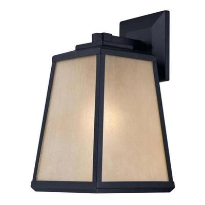 Westinghouse 63594 - 1 Light Matte Black Amber Seeded Glass Outdoor Wall Fixture