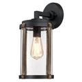 Westinghouse 63588 - 1 Light Textured Black with Barnwood Accents Clear Seeded Glass Outdoor Wall Fixture