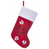 Kurt S. Adler 45377 - SG0191 19"RED "SANTA PAWS" STOCKING Christmas Tree Stocking Ornament