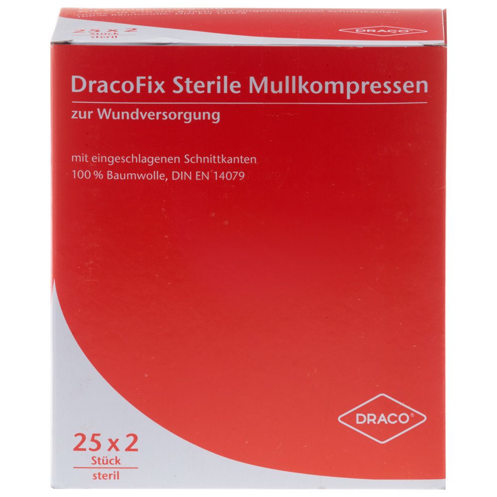 Dracofix Peel Kompressen 7,5x7,5 cm steril 8fach 25x2 St
