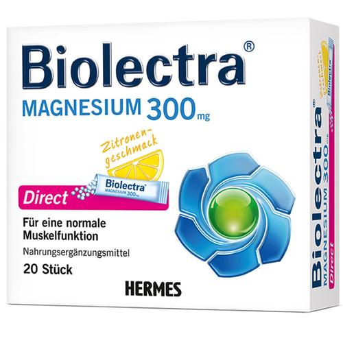 Biolectra Magnesium 300 mg Direct Zitrone Sticks 20 St Pellets