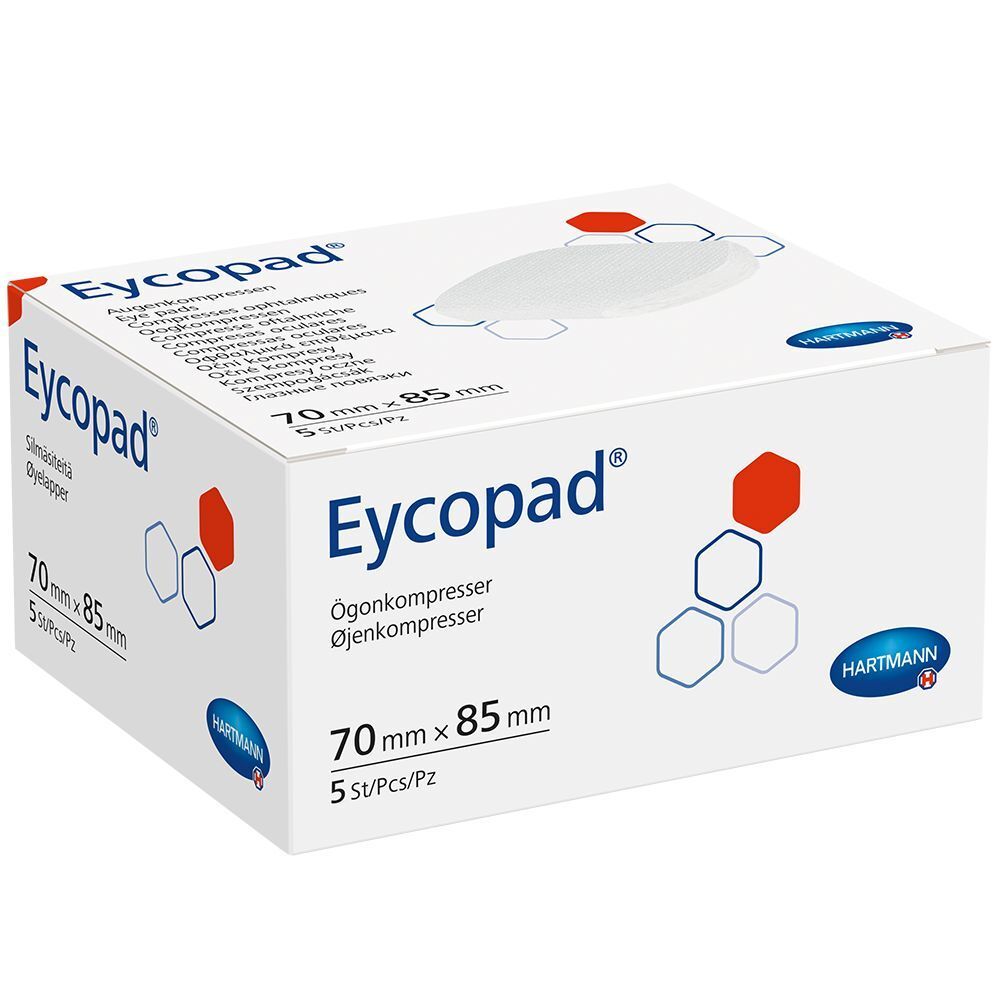 Eycopad Augenkompressen 70x85 mm unsteril 5 St Kompressen Image