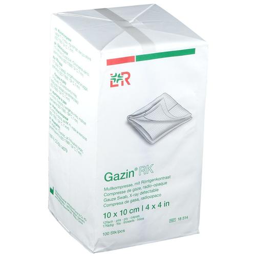 Gazin Mullkomp.10x10 cm unsteril 12fach RK 100 St Kompressen