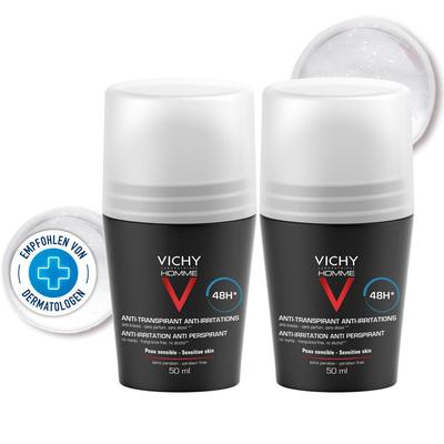Vichy Homme Deo Roll-on für sensible Haut 48h DP 2x50 ml Stifte Image
