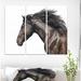 East Urban Home 'Black Stallion on White Background' Photographic Print Multi-Piece Image on Wrapped Canvas in Black/Brown/White | Wayfair