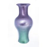 18 Ombre Lacquered Ceramic Vase - Purple And Aqua