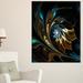 Design Art Blue Fractal Flower in Black - Graphic Art Print Wood/Canvas/Metal in Brown | 32 H x 16 W x 1 D in | Wayfair SD-PT12104-16-32