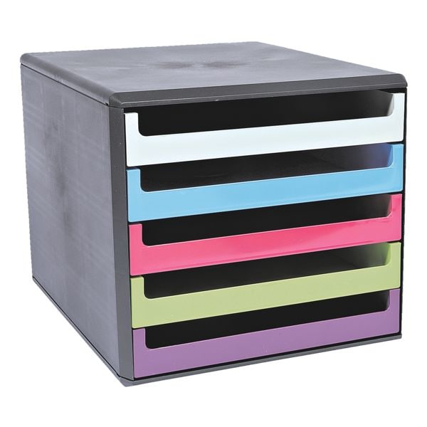 M und M Schubladenbox mit schwarzer Hülle mehrfarbig, 28.5x26.5x35.7 cm
