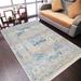 Blue/White 72 x 0.27 in Indoor Area Rug - Bungalow Rose Crayton Oriental Ivory/Blue Area Rug Polyester | 72 W x 0.27 D in | Wayfair