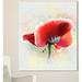 Design Art Beautiful Watercolor Poppy - Wrapped Canvas Graphic Art Print Canvas in Red | 12 H x 8 W x 1 D in | Wayfair PT13777-8-12