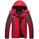 Mochoose Men's Outdoor Mountain Waterproof Windbreaker Softshell Ski Snow Hooded Jacket Sportwear Rain Coat Camping Fishing Hunting Working Jacket Plus Size(Red,5XL)