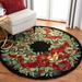 White 36 x 0.63 in Area Rug - The Holiday Aisle® Round Oriental Handmade Flatweave Wool Red/Green Area Rug Wool | 36 W x 0.63 D in | Wayfair