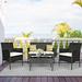 Winston Porter Sumrall 4 Piece Rattan Sofa Seating Group w/ Cushions Synthetic Wicker/All - Weather Wicker/Wicker/Rattan in Black/Brown | Outdoor Furniture | Wayfair