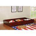 Red Barrel Studio® Ligon Wooden Trundle Unit Wood/Solid Wood in Brown/Red | 10.75 H x 40.5 W in | Wayfair 8CF6DDAE9C624CC09C00040ACC2C750B