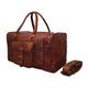 Jaald 18" Leather Duffle Bag Travel Carry-on Luggage Overnight Gym Weekender Bag