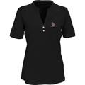 Women's Black Ball State Cardinals Strata Textured Henley Shirt