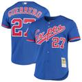 Men's Mitchell & Ness Vladimir Guerrero Royal Montreal Expos Cooperstown Collection Mesh Batting Practice Button-Up Jersey
