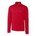 Men's Cutter & Buck Crimson Alabama Tide Vault Advantage 1/4-Zip Mock Neck Pullover Sweater