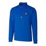 Men's Cutter & Buck Blue Illinois Fighting Illini Traverse Vault Logo 1/2-Zip Pullover Jacket