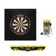 Viper Defender II Backboard & Sisal/Bristle Steel Tip Dartboard Bundle: Deluxe Set (League Dartboard, Defender II Backboard, Edge Throw Line, 21pc Jar of Darts)