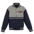 Youth JH Design Navy/Gray New Orleans Pelicans Poly-Twill Full-Snap Jacket